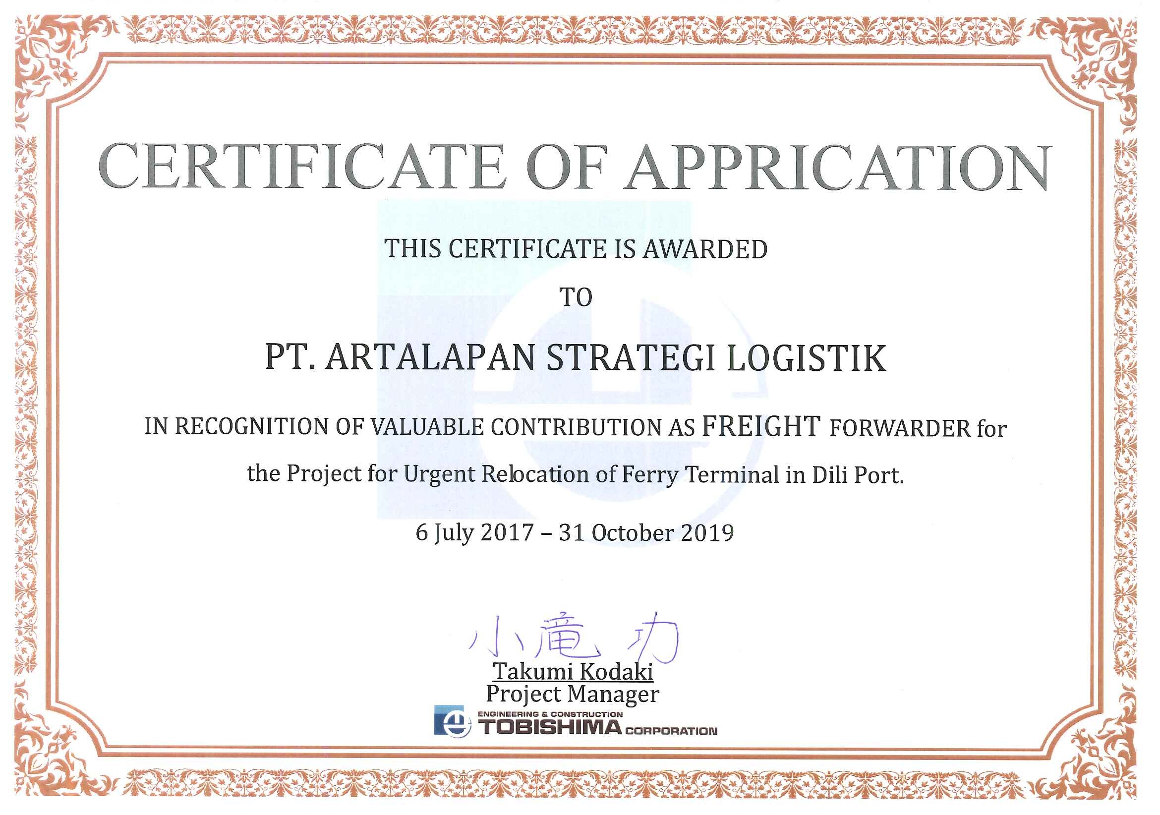 certificatept artalapan